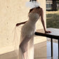 Stunning Prom Dress Spaghetti Straps Birthday Party Outfits Pleated Tulle Evening Gown Gala Dress     D4900