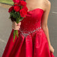 Stunning Prom Dress Sweetheart Formal Outfits Beading Red Evening Gown Gala Dress     D4902