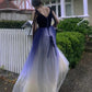 Ombre Prom Dress Spaghetti Straps Tulle Birthday Party Outfits Evening Gown Gala Dress     D4904