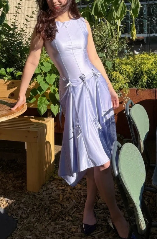 Charming Prom Dress Crew Neck Gala Gown Birthday Party Outfits Satin Evening Dress    D4916