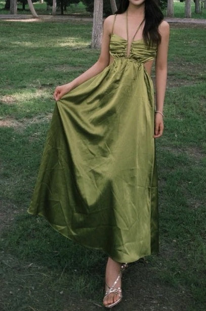 Elegant Prom Dress Spaghetti Straps Backless Gala Gown Evening Dress Birthday Party Outfits    D4921