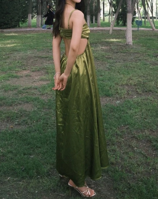 Elegant Prom Dress Spaghetti Straps Backless Gala Gown Evening Dress Birthday Party Outfits    D4921