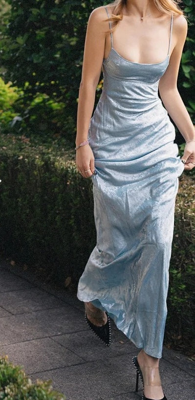 Beauty Prom Dress Spaghetti Straps Backless Gala Gown Evening Dress Birthday Party Outfits    D4924