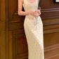 Glänzendes Ballkleid mit herzförmigem Pailletten-Meerjungfrauen-Abendkleid, Galakleid, Geburtstagspartykleid, D3415