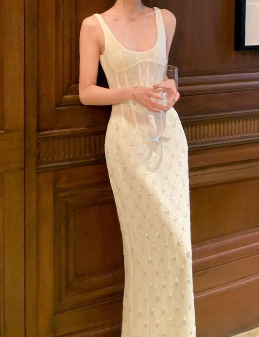 Elegant Prom Dress Spaghetti Straps Beading Gala Gown Party Outfits School Evening Dress   D4933