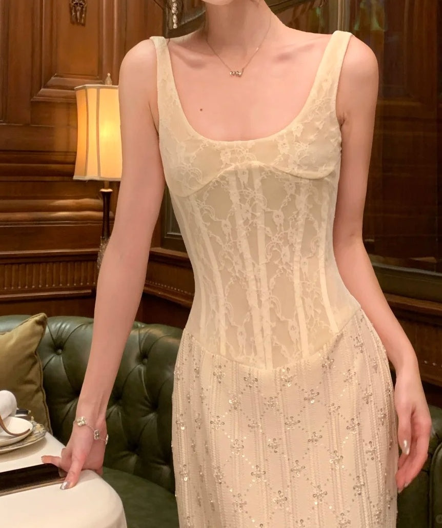 Glänzendes Ballkleid mit herzförmigem Pailletten-Meerjungfrauen-Abendkleid, Galakleid, Geburtstagspartykleid, D3415
