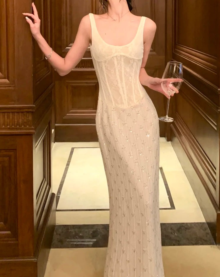 Glänzendes Ballkleid mit herzförmigem Pailletten-Meerjungfrauen-Abendkleid, Galakleid, Geburtstagspartykleid, D3415