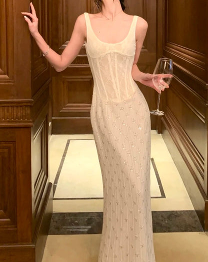 Glänzendes Ballkleid mit herzförmigem Pailletten-Meerjungfrauen-Abendkleid, Galakleid, Geburtstagspartykleid, D3415