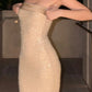 Sparking Prom Dress Strapless Sequins Gala Gown Birthday Party Outfits Evening Dresses   D4940