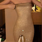 Sparking Prom Dress Strapless Sequins Gala Gown Birthday Party Outfits Evening Dresses   D4940