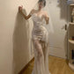 Glänzendes Ballkleid mit herzförmigem Pailletten-Meerjungfrauen-Abendkleid, Galakleid, Geburtstagspartykleid, D3415