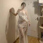 Glänzendes Ballkleid mit herzförmigem Pailletten-Meerjungfrauen-Abendkleid, Galakleid, Geburtstagspartykleid, D3415