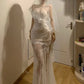 Glänzendes Ballkleid mit herzförmigem Pailletten-Meerjungfrauen-Abendkleid, Galakleid, Geburtstagspartykleid, D3415