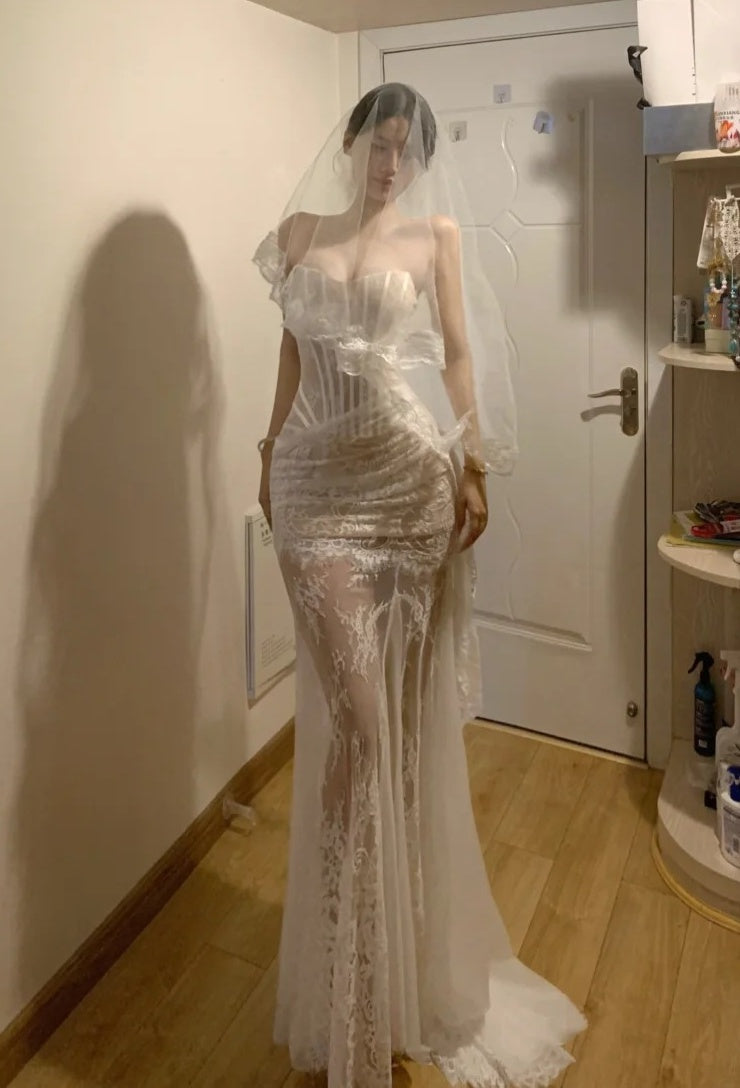 Glänzendes Ballkleid mit herzförmigem Pailletten-Meerjungfrauen-Abendkleid, Galakleid, Geburtstagspartykleid, D3415