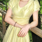 Elegant Prom Dress Light Yellow U-neck Pleated Party Outfits Gala Gown Evening Dresses   D4946
