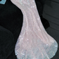 Vintage Shiny Pink Sequined Sweetheart Design Mermaid Prom Dress Evening Dress D1687