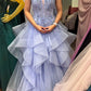 Stunning Prom Dress Spaghetti Straps Pleated Tulle Evening Dresses Gala Gown Birthday Party Outfits     D4961