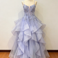 Stunning Prom Dress Spaghetti Straps Pleated Tulle Evening Dresses Gala Gown Birthday Party Outfits     D4961