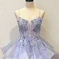 Stunning Prom Dress Spaghetti Straps Pleated Tulle Evening Dresses Gala Gown Birthday Party Outfits     D4961