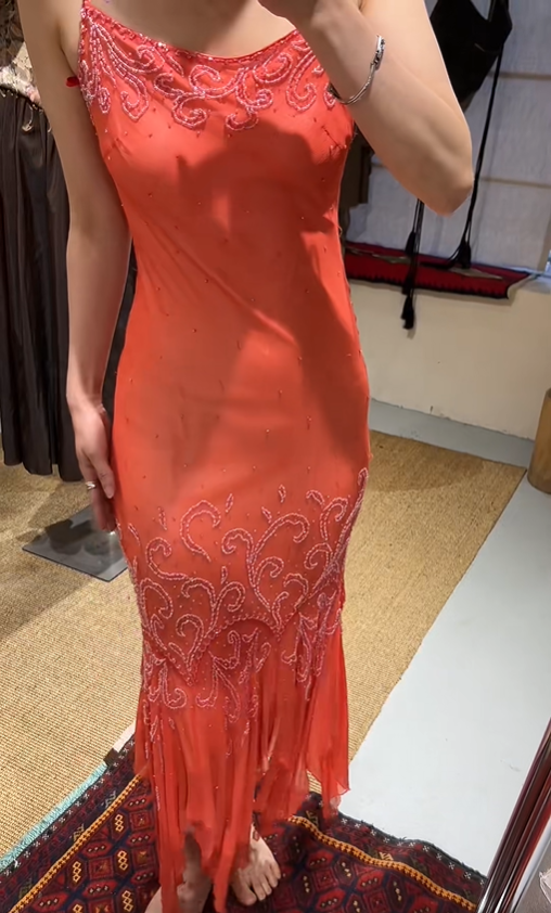 Pretty Prom Dress Chiffon Spaghetti Straps Beading Evening Dresses Gala Gown Cocktail Outfits       D4965