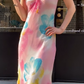 Fashion Prom Dress Chiffion V-neck Pleated Evening Dresses Print Gala Gown Cocktail Outfits       D4968