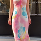 Fashion Prom Dress Chiffion V-neck Pleated Evening Dresses Print Gala Gown Cocktail Outfits       D4968