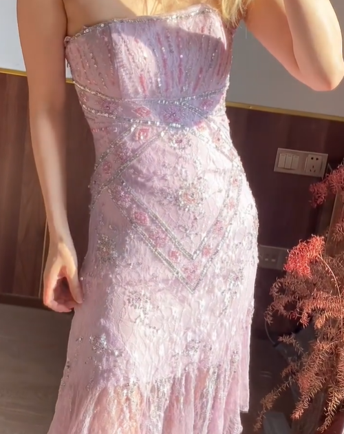 Glänzendes Ballkleid mit herzförmigem Pailletten-Meerjungfrauen-Abendkleid, Galakleid, Geburtstagspartykleid, D3415