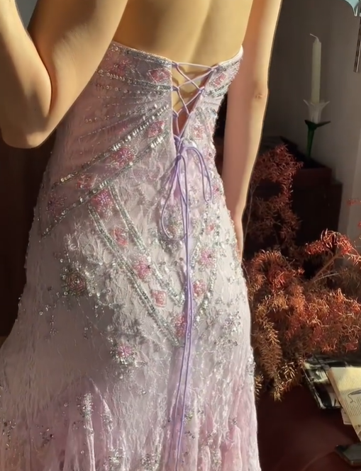 Glänzendes Ballkleid mit herzförmigem Pailletten-Meerjungfrauen-Abendkleid, Galakleid, Geburtstagspartykleid, D3415