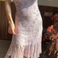 Glänzendes Ballkleid mit herzförmigem Pailletten-Meerjungfrauen-Abendkleid, Galakleid, Geburtstagspartykleid, D3415