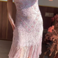 Glänzendes Ballkleid mit herzförmigem Pailletten-Meerjungfrauen-Abendkleid, Galakleid, Geburtstagspartykleid, D3415