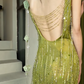 Glänzendes Ballkleid mit herzförmigem Pailletten-Meerjungfrauen-Abendkleid, Galakleid, Geburtstagspartykleid, D3415
