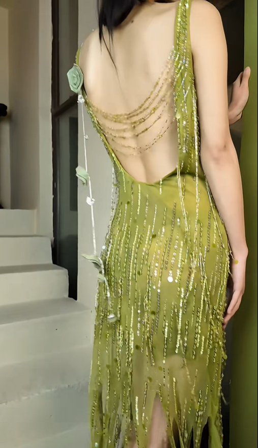 Glänzendes Ballkleid mit herzförmigem Pailletten-Meerjungfrauen-Abendkleid, Galakleid, Geburtstagspartykleid, D3415