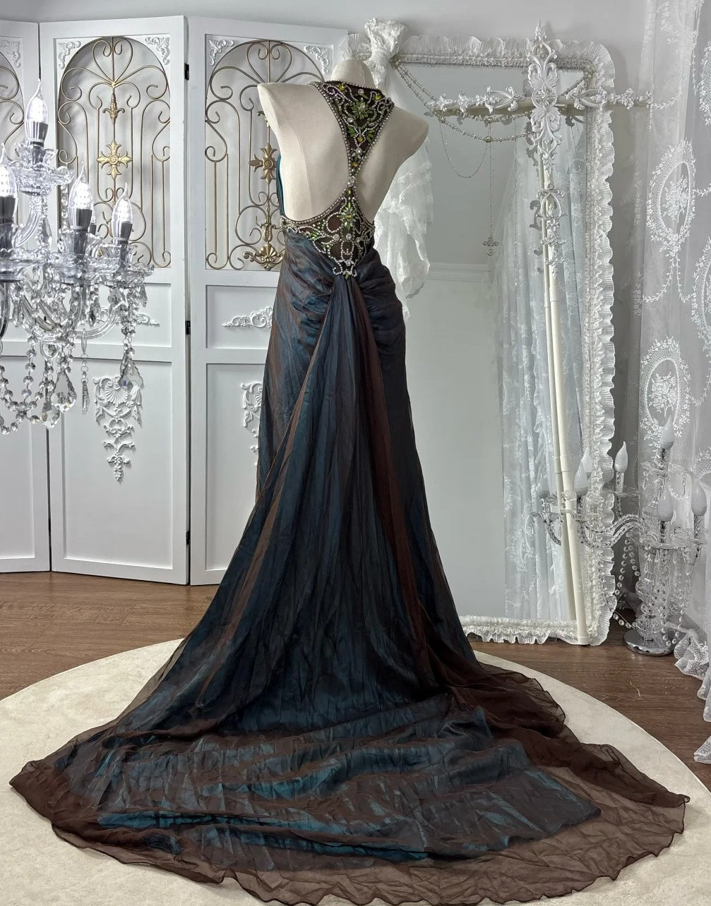 Glänzendes Ballkleid mit herzförmigem Pailletten-Meerjungfrauen-Abendkleid, Galakleid, Geburtstagspartykleid, D3415