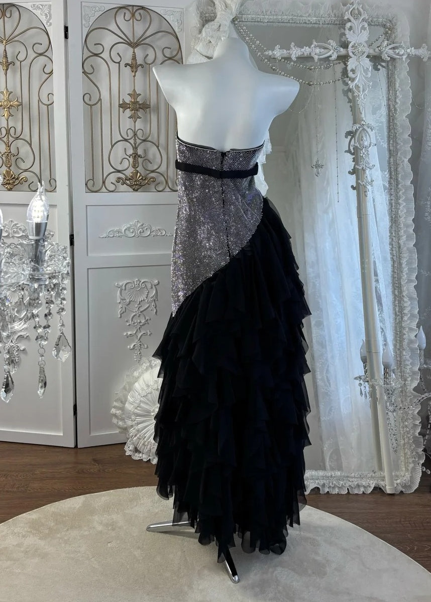 Glänzendes Ballkleid mit herzförmigem Pailletten-Meerjungfrauen-Abendkleid, Galakleid, Geburtstagspartykleid, D3415