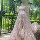 Charming Prom Dress Square Neck Print Pleated Evening Dress Gala Gown Cocktail Outfits       D4978