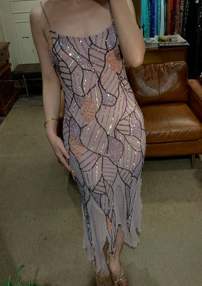 Sparking Prom Dress Spaghetti Straps Sequins Evening Dress Gala Gown Cocktail Outfits       D4980