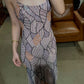 Sparking Prom Dress Spaghetti Straps Sequins Evening Dress Gala Gown Cocktail Outfits       D4980