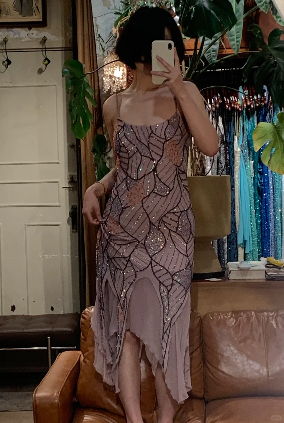 Sparking Prom Dress Spaghetti Straps Sequins Evening Dress Gala Gown Cocktail Outfits       D4980