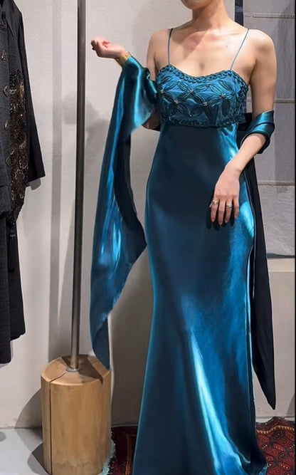 Robe de bal brillante à paillettes et col en cœur, robe de soirée sirène, robe de gala, robe de fête d'anniversaire, D3415