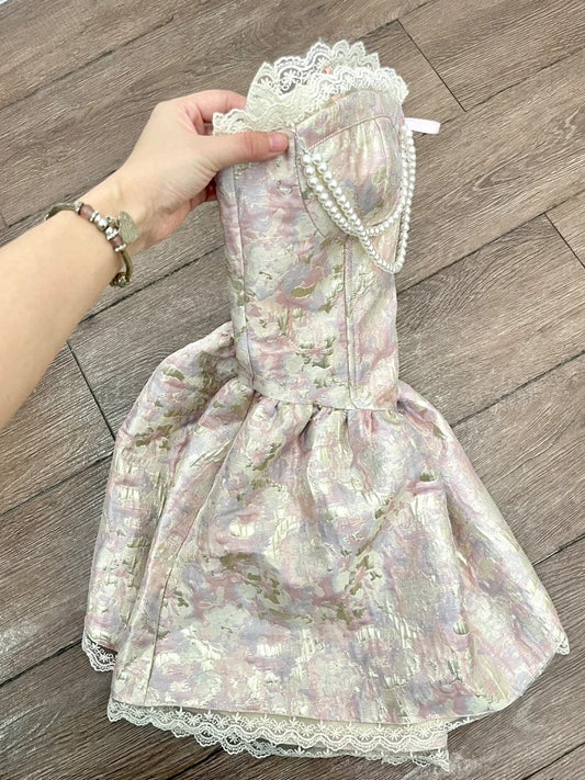 Robe de soirée courte plissée à bretelles spaghetti, tenue de soirée d'anniversaire, robe de cocktail D3339