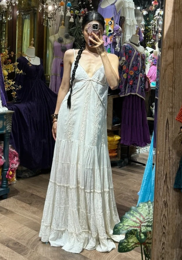 New Arrival Prom Dress White V-neck Pleated Evening Dress Long Cocktail Outfits Gala Gown      D4996