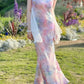 New Arrival Prom Dress Spaghetti Straps Print Evening Dress Long Cocktail Outfits Gala Gown      D4998