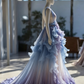 2026 Prom Dress V-neck Pleated Ruffle Gala Gown Birthday Party Outfits Evening Dress  D4778