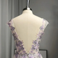 Charming V Neck Backless A-Line Flowers Appliques Formal Party Dress MD7189