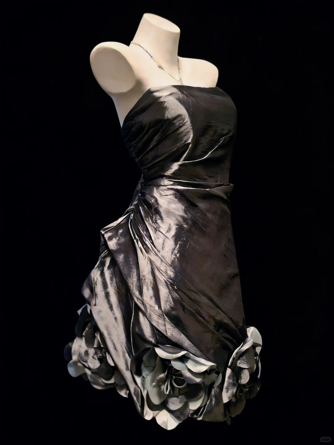 Elegant Homecoming Dress Strapless Pleated Flower Back to School Outfits Party Dress  D6446