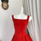 New Homecoming Dress V Neck Pleated Back to School Outfits Party Dress D6948