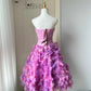 Charming Homecoming Dress Strapless Flower Sequins Back to School Outfits Party Dress  D6476