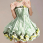 Charming Homecoming Dress Spaghetti Strap Flower Bowknot Pearl Flouncing Cascade Back to School Outfits Party Dress  D7375