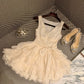Sweet Homecoming Dress V Neck Cascade Dress Back to School Outfits Party Dress  D6386