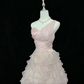 Chic Homecoming Dress One Shoulder Tulle Cascade Prom Dress Back to School Outfits Party Dress  D6138